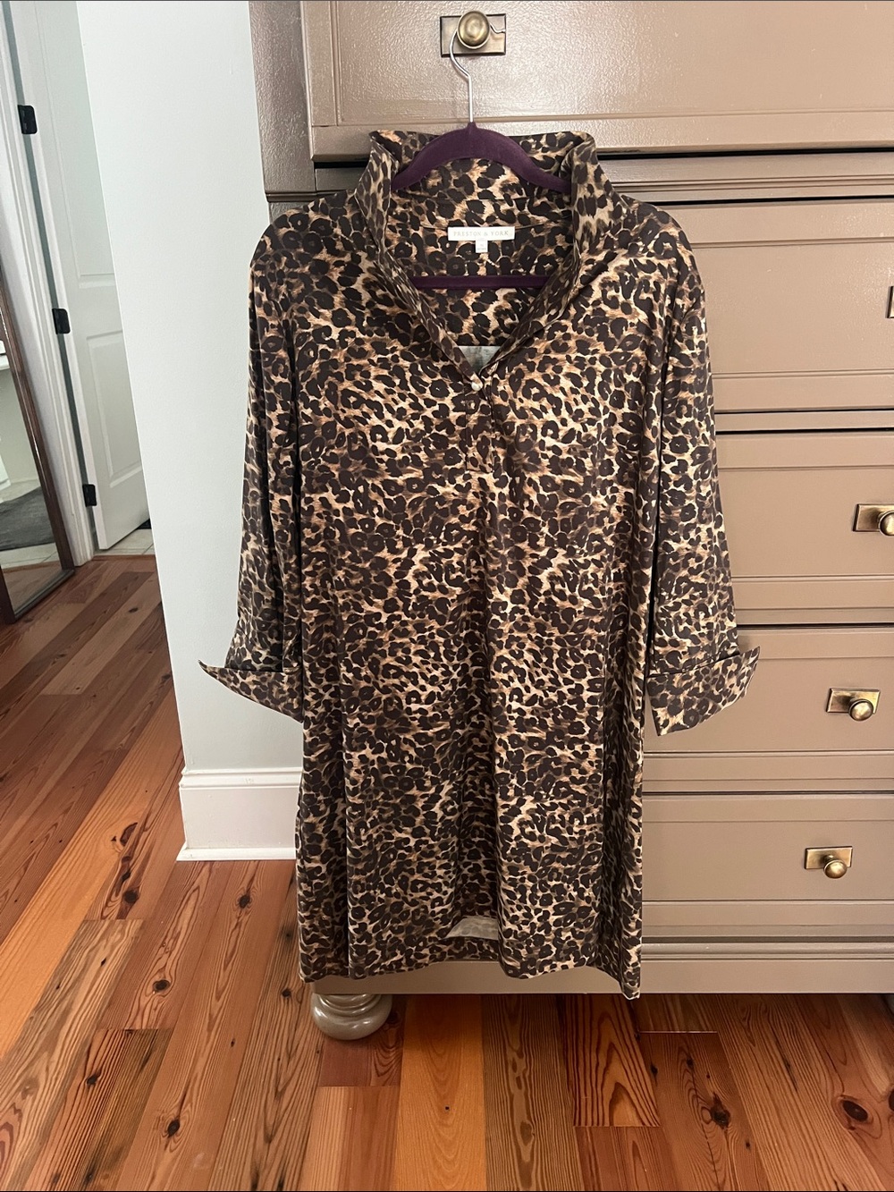 Preston & York Leopard Print Shift Dress – Size 16
